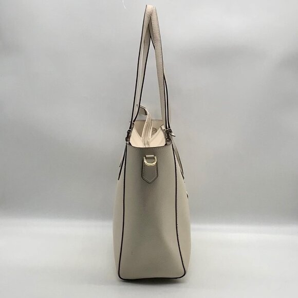 Michael Kors White Pebbled Leather Large Top Zip Tote Bag - Picture 3 of 10